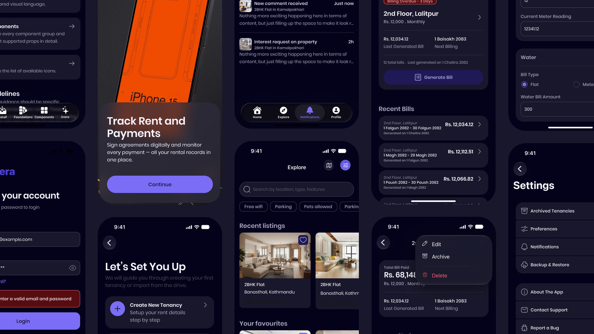 Vroxal Design system preview showing components and design tokens